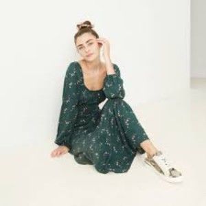 WILD FABLE MAXI DRESS PUFF LONG SLEEVE FLORAL